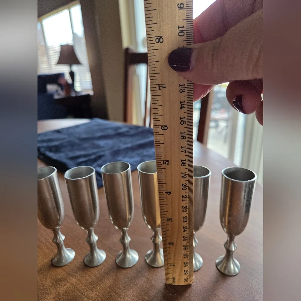 Vintage Metawa Holland Pewter Cordial Cups Set Of 6